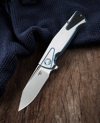 #ad Bestech Horus Flipper Knife Gray Ti CF Handle Plain Satin S35VN Edge BT1901D $213.99