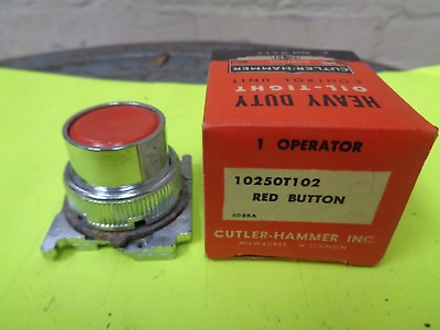 #ad NOS Cutler Hammer 10250T102 red Push button 1 Operator New old stock oil tight $12.00
