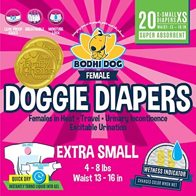 Disposable Dog Female Diapers 20 Premium Quality Adjustable Pet Wraps with ... $34.70