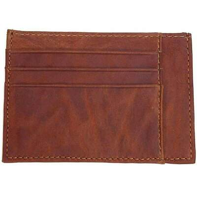 #ad Mad Style Mad Man Two Sided Card Case in Brown Grained Leather $44.00