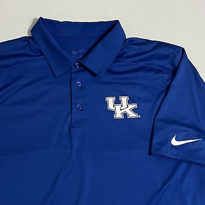 #ad Nike Dri Fit Men’s Large Kentucky Wildcats Blue Golf Polo Shirt $18.99