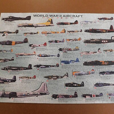 #ad World War II Aircraft 1000 Piece Jigsaw Puzzle EuroGraphics Complete 19quot; x 26quot; $10.00