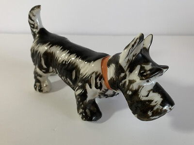 #ad Vintage Scottish Terrier Dog Figurine Ceramic Porcelain Japan $14.99