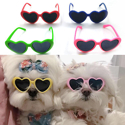 #ad 1 PC Fashion Funny Puppy Eyeglasses Heart Shaped Sunglasses Pet Glasses $1.94