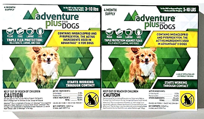 #ad 2 Packs Adventure Plus For Dogs 3 10 Lb 4 Month Supply Triple Flea Protection $33.99