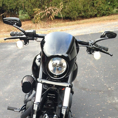 #ad Black Headlight Fairing Mask For Harley Sportster Front Fork Cowl XL 1200 883 $39.85