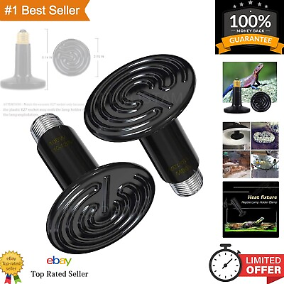 #ad 2 Pack 100W Black Infrared Ceramic Heat Lamp No Light Emitter Pet Heater $25.22
