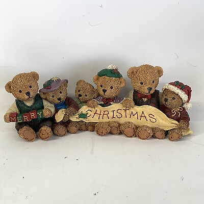 #ad Teddy Bears Merry Christmas Family 2”x7.5” Cherished Teddies Look a Like Decor $15.00
