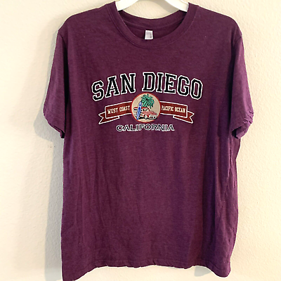 #ad San Diego T Shirt Mens Large Purple Embroidered TeeMax California West Coast $9.67