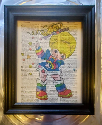 #ad RAINBOW BRITE Upcycled Dictionary Art Print Poster $5.99