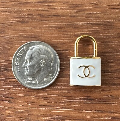 #ad Chanel Gold and White CC Lock ; 11mm $20.00