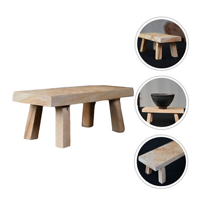 #ad Wooden Step Stool Foot Rest Plant Shower Bed Kitchen Desk Support Decoration PO $11.02