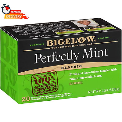#ad Bigelow Perfectly Mint Black Tea Caffeinated 20 Count Pack of 6 120 Total $43.18