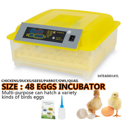 #ad For 48 Digital Egg Incubator Hatcher Automatic Egg Turning Temperature Control $67.99