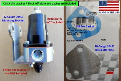 #ad Bracket block off plate 304SS for Aeromotive fuel pressure regulator 13129 105 $38.95
