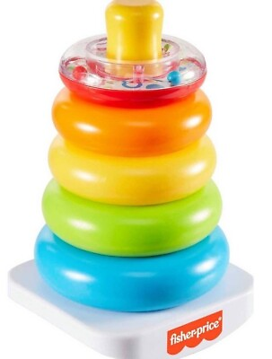 #ad Baby Stacking Toy Rock A Stack Roly Poly Base With 5 Colorful Rings Ages 6m $11.99