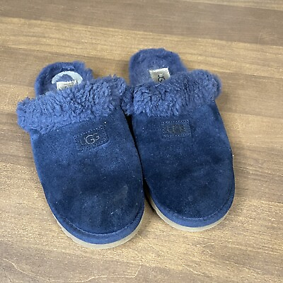 #ad Ugg Australia Comfort Cozy Slipper Loafers Womens Size 6 Blue Medium Wear $13.56