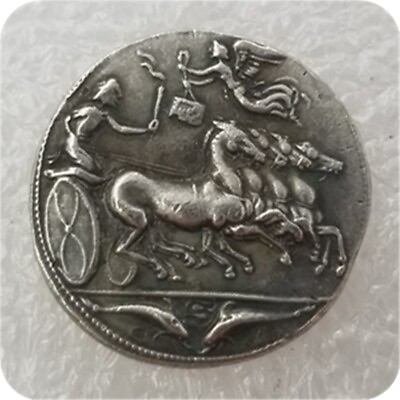 #ad Ancient Greece Commemorative Silver Plated Coin Agathokles Syracuse Sicily AAA $8.99