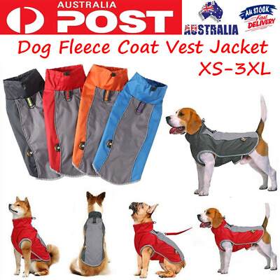 #ad Dog Fleece Coat Vest Jacket Pet Puppy Warm Padded Clothes Reflective Waterproof AU $27.49