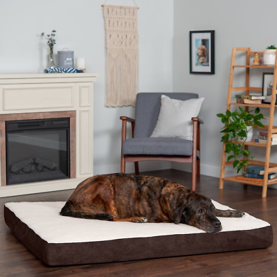 #ad Faux Sheepskin amp; Suede Deluxe Orthopedic Cat amp; Dog Bed with Removable Cover $64.50