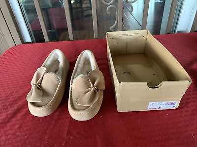 #ad UGG ANSLEY HERITAGE BOW WOMEN SLIPPER Shoe SUEDE RIBBON Size 5 Chestnut $79.99