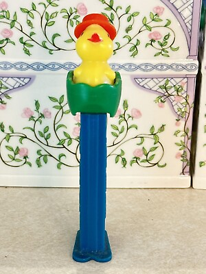 #ad PEZ Vintage Easter Chick In Egg With Hat Green Blue Red $5.00