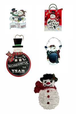 #ad 5 Piece Christmas Decorations Snowman Set $30.00