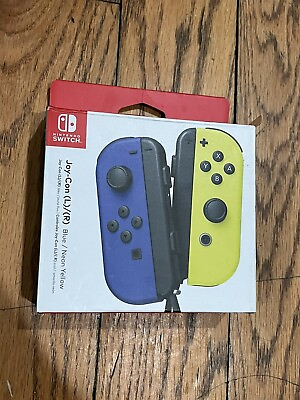 #ad Official OEM Nintendo Joy Con Wireless Controllers for Switch Blue Neon Yellow $45.00
