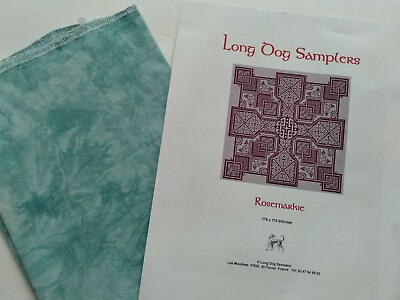 #ad Long Dog Samplers Counted Cross Stitch Rosemarkie Chart Pattern w Befast Linen $42.00