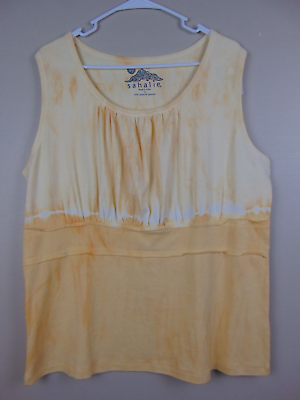 #ad Sahalie Orange Yellow Tie Dye Top New Sleeveless Cami Tank Womens Size 2X $6.00