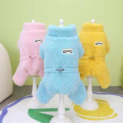 Winter Thickness Dog Clothing for Small Puppy Dog Jacket Warm Fleece Jumpsuit $6.59