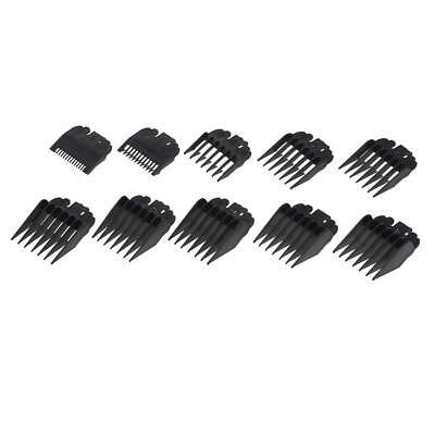 #ad Hair Combs Guide Kit Hair Trimmer Guards Attachments Black L7B2 $8.09