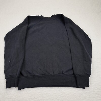 #ad Vintage Pannill Sweatshirt Men#x27;s Medium Black Pullover Crew Neck Raglan 90s USA $12.95