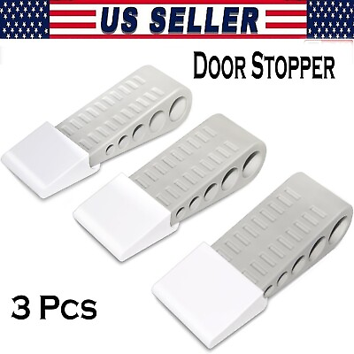 #ad 3 PCS Rubber Door Stopper Wedge Jammer Stoppers Heavy Duty Door Stop Security $11.99