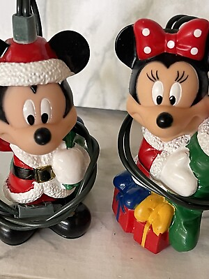 #ad Disney Mickey and Minnie Mouse Christmas figurines $20.00