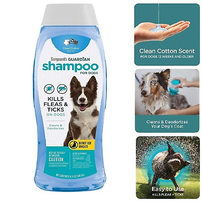 #ad Dog Flea And Tick Treatment Shampoo With Scent Clean Cotton For Dogs 18 Ounces $9.70