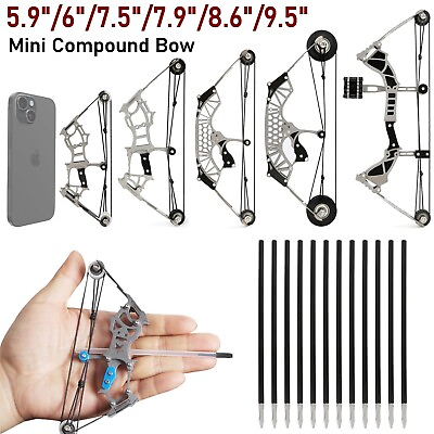 #ad 6quot; Mini Compound Bow and Arrow Set Pocket Bow Metal Target Shooting Hunting Game $20.96