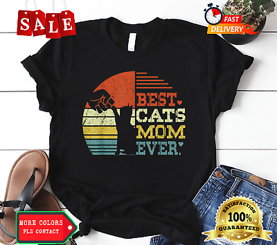 #ad Mother#x27;s Day Cat Mom Vintage Best Cat Mom Ever T Shirt $18.92