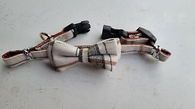#ad DOG BOW TIE COLLAR ADJUSTABLE TO 13quot; NEW LEASH RING EASY FASTENER CHECK PICTURE $5.00
