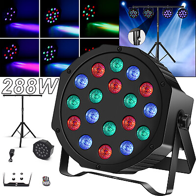 #ad Stage LED RGB 288W Par Lights Beam Stroble Lighting DMX Remote DJ Party Disco $28.49