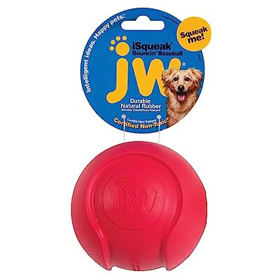 #ad JW Pet Company iSqueak Bouncin#x27; Baseball Dog Toy Large Colors Vary 40037 $9.99