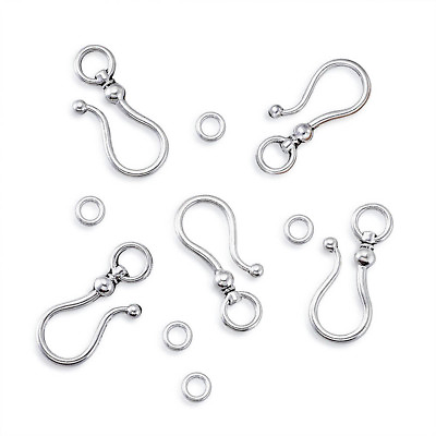 #ad 10 Sets Antique Silver Tibetan Style S Hook Clasps DIY S Hook:38x16mm Ring:8mm $6.56