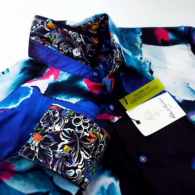 #ad Robert Graham Geometric Vibrant Colorful Paisley Floral Lightweight Shirt Large $119.99