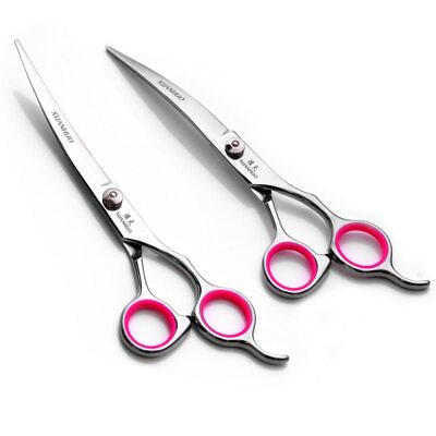 6#x27;#x27; Professional Scissors Pet Dog Grooming Scissor Straight Curved Thin Shears $8.55