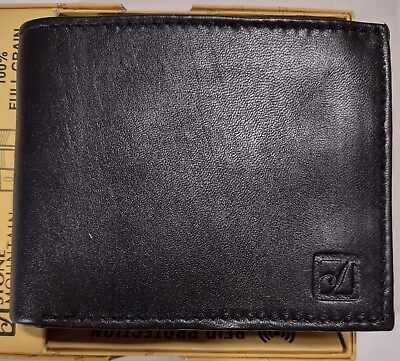 #ad Men#x27;s Stone Mountain Traveller Black RFID Leather Wallet New $22.00