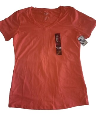 #ad Bright Neon Orange Extra Soft Women#x27;s size 3xL V Neck T Shirt NWT Zone Pro $3.90
