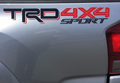 #ad TOYOTA TRD 4x4 SPORT Decals Vinyl Stickers 1 PAIR truck bed Red Black $26.38