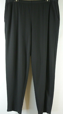 #ad NEW Eileen Fisher COZY BRUSHED TERRY TAPERED Ankle Pants Black Size M #P2554 $71.99