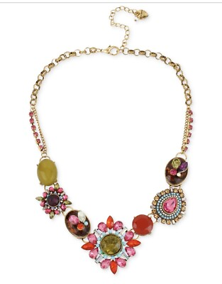 #ad $68 Betsey Johnson multi color crystal pendant necklace Wa1D $63.30