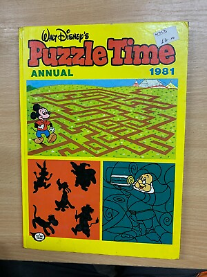 #ad RARE 1981 quot;WALT DISNEY#x27;S PUZZLE TIMEquot; ILLUSTRATED LARGE HARDBACK BOOK P3 $6.24
